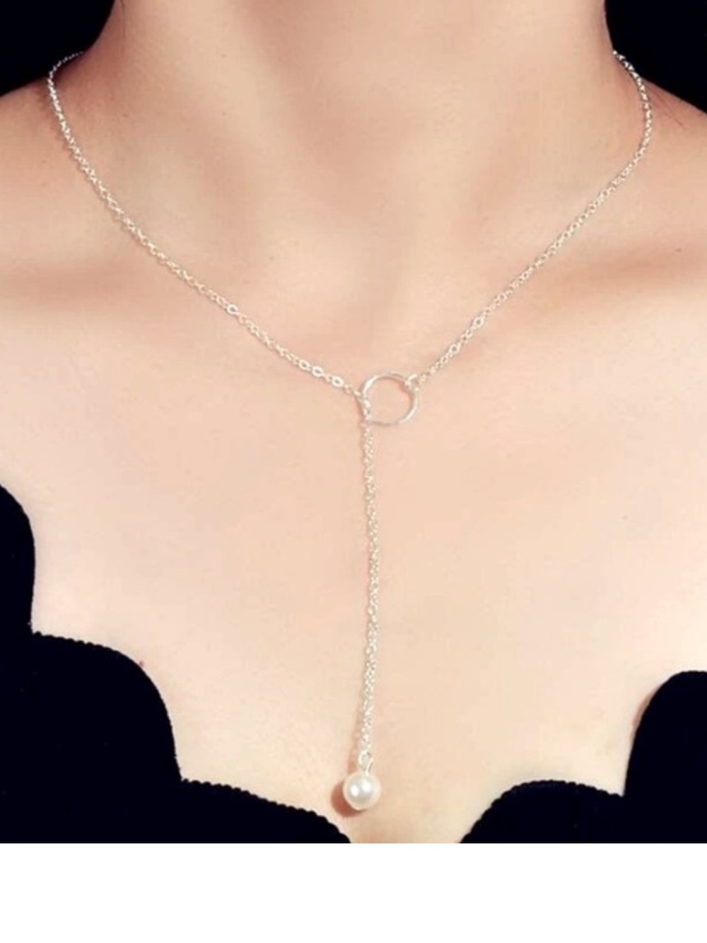 Pearl Necklace Lariat Style NEW NWT